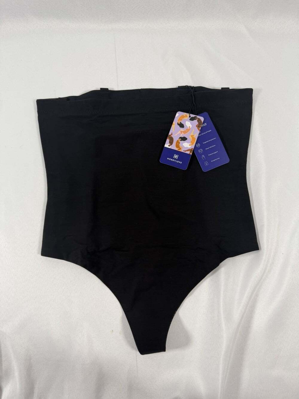 HoneyLove SuperPower Thong Black Size 2X with Straps NWT